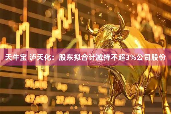 天牛宝 泸天化：股东拟合计减持不超3%公司股份