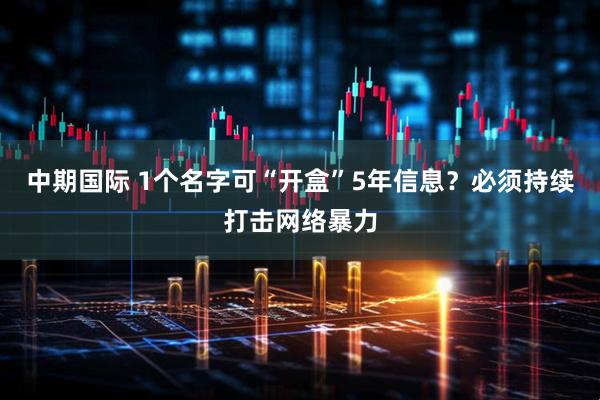 中期国际 1个名字可“开盒”5年信息？必须持续打击网络暴力